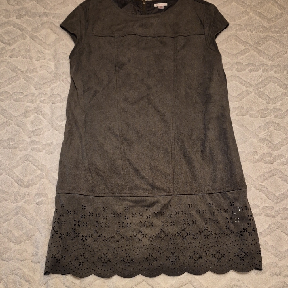 Xhilaration Charcoal Mini Dress with Eyelet Hem